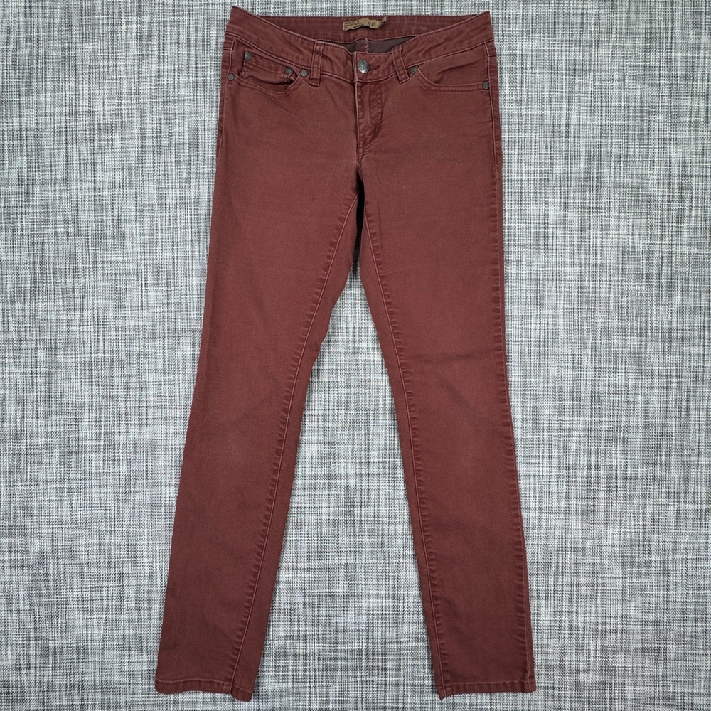 Prana Women's Kara Slim Stretch Pants Five Pocket Burgundy Size 4/27